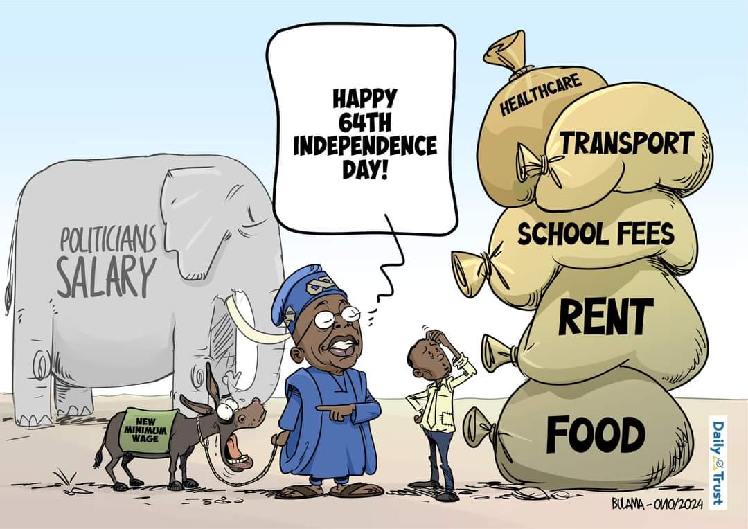 sadiqwebtech's tweet image. Dear Nigerian Government,

The disparity depicted in this image highlights the struggle of ordinary citizens, burdened by the rising cost of living while political salaries remain enormous. Please reassess the allocation of resources to ensure fair wages...