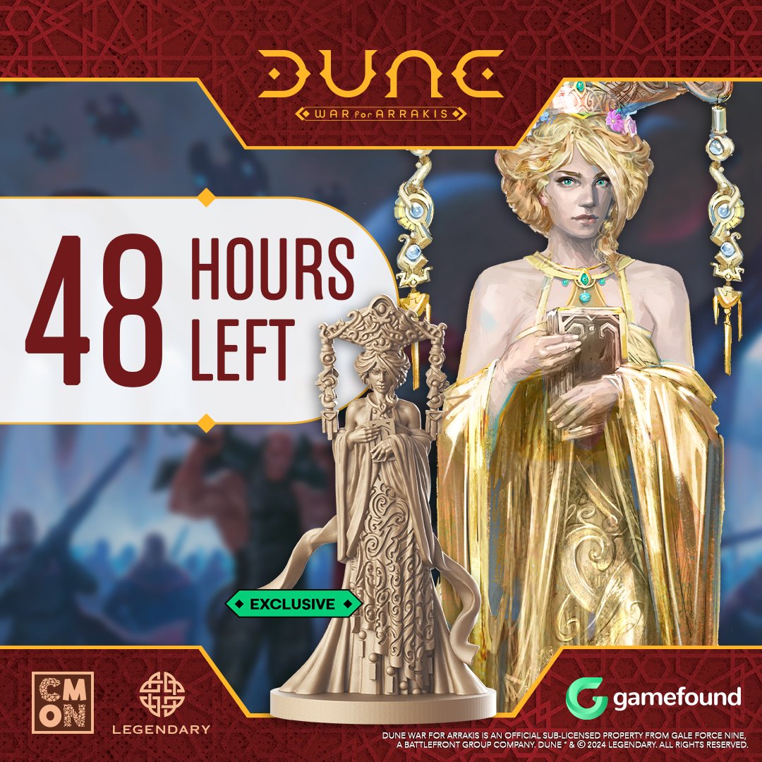 CMONGames's tweet photo. Just 2 days left until the sun sets on the deserts of Arrakis for this pre-order. Make sure you get your copy of Desert War with all the exclusive extras!
https://t.co/tD00iQav8O
#Dune #WarForArrakis #DesertWar #CMONGames https://t.co/KasPpJAvAx