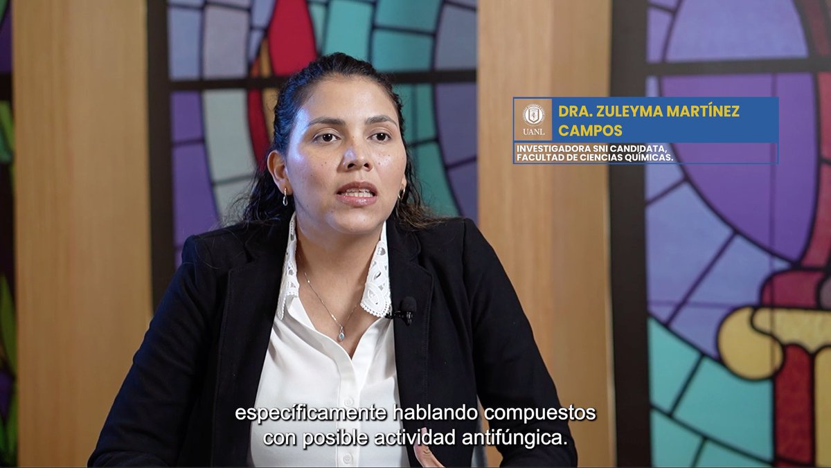 Enfocada en la búsqueda de estructuras químicas con posible actividad antifúngica, la Dra. Zuleyma Martínez de la <a href="/FCQ_UANL/">FCQ UANL</a> trabaja en la generación de compuestos que inhiban el crecimiento de hongos. #InvestigadoresUANL

¡Conoce más! ➡️ youtu.be/2h-xI5_pzo4