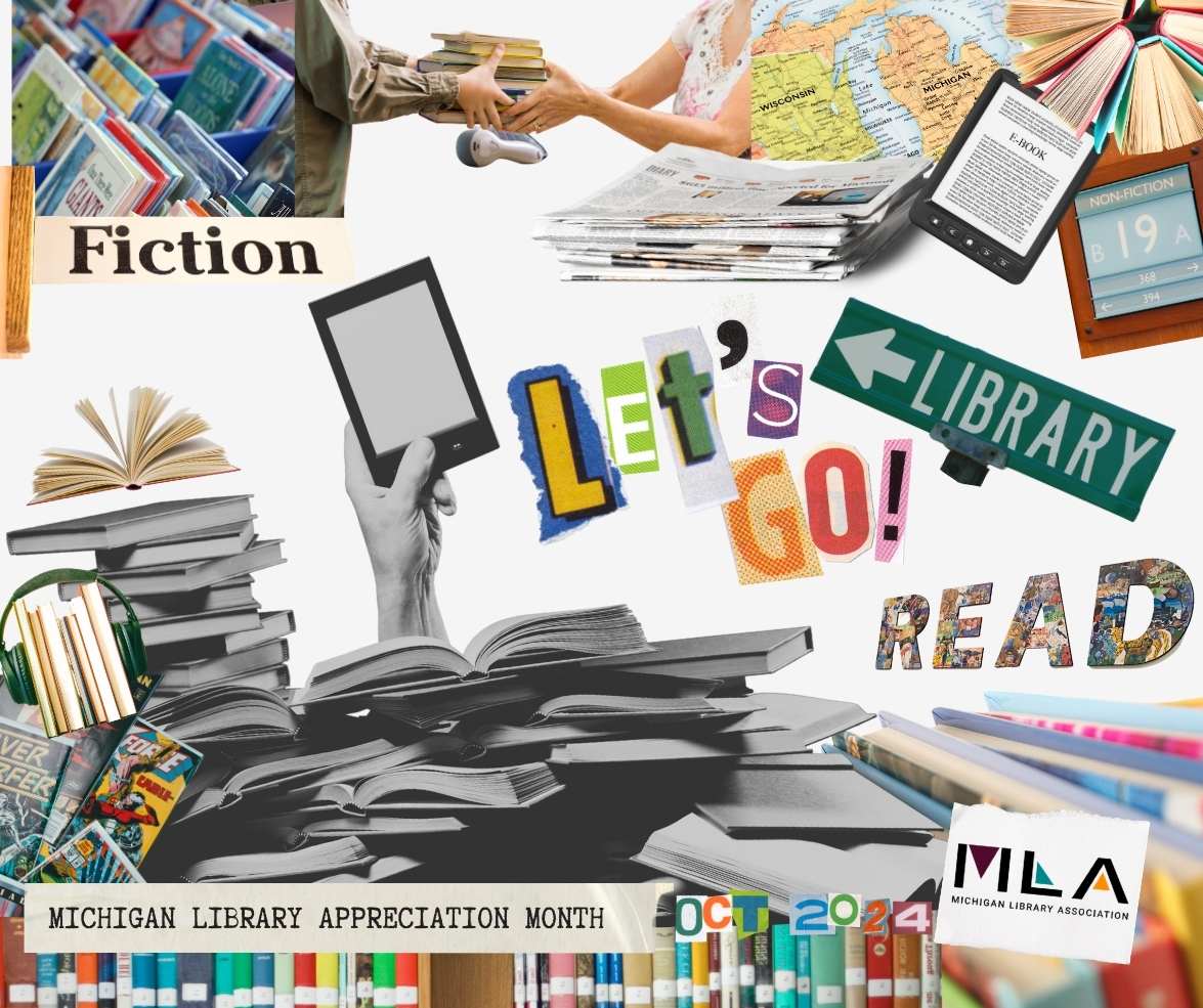 MLAoffice's tweet image. It’s #MILibraryMonth, let’s go READ! #LetsGoLibrary!

Michigan libraries have hardcover books, paperback books, picture books, chapter books, new fiction, non-fiction, graphic novels, comic books, ebooks, audiobooks, newspapers, magazines, zines, and so much more! 📚