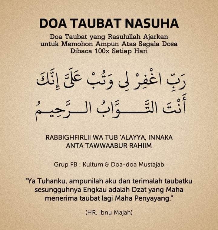 DiaraFathiya's tweet photo. Doa taubat nasuha🤲