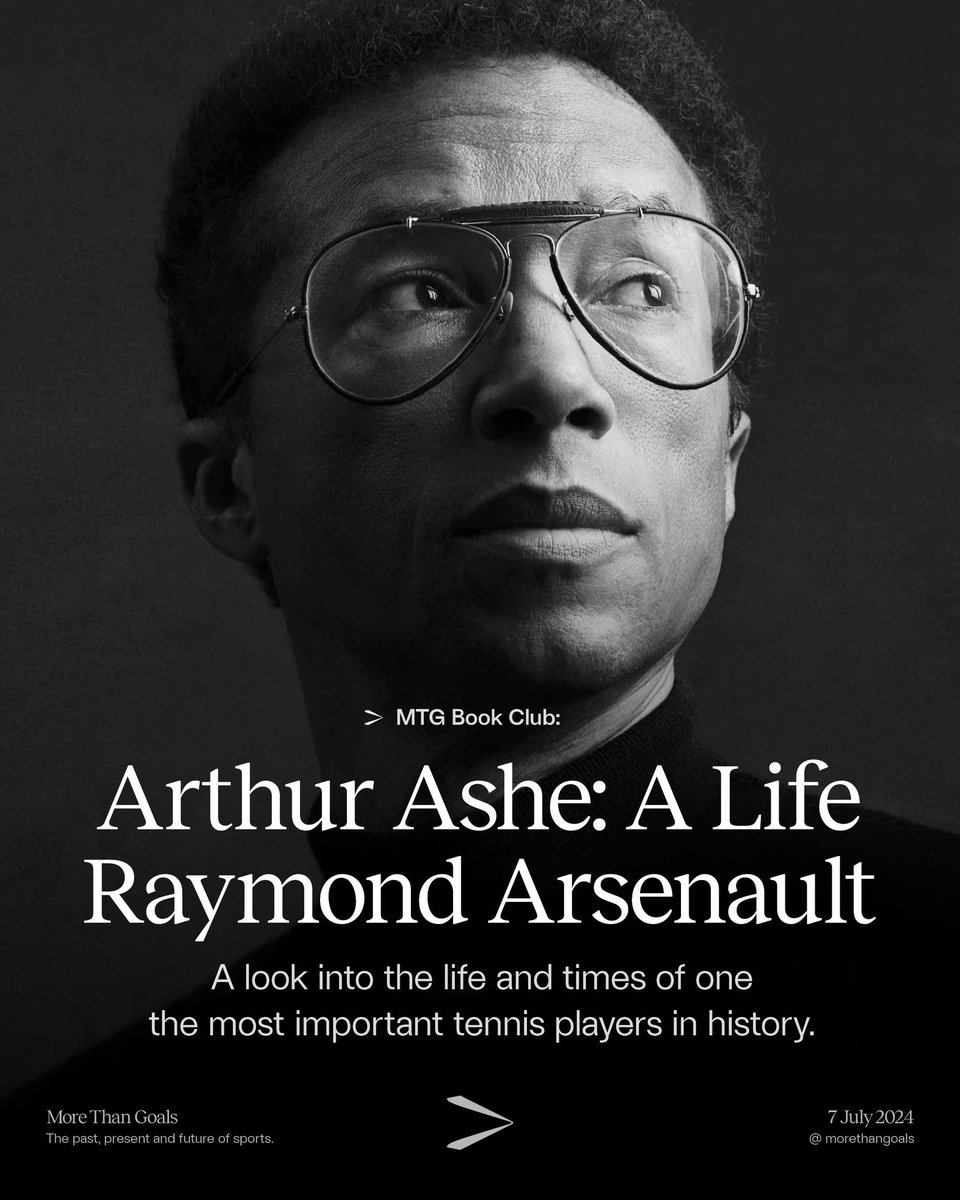 morethangoals_'s tweet photo. MTG Book Club: Arthur Ashe - A Life, written by Raymond Arsenault (2018). This biography chronicles the life of the pioneering tennis player as he broke the color barrier in men’s tennis and went on to become an influential activist in the civil rights movement. https://t.co/alO7GorDZX
