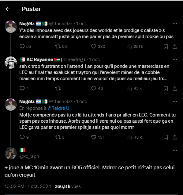 EstebanCdt's tweet photo. @zetfam_ @befreesh_ @kantraze @SoufLeRetour ca veut "le bien du club" et ca se fait soit disant "terminer" ptdr  alors oui c est pas de la méchanceté pure hein mais c'est juste gavant et ca doit être tellement chiant pour les personnes concernées quand tous les jours c'est comme ca. C'est jamais vous le problème https://t.co/fafgFeJmko