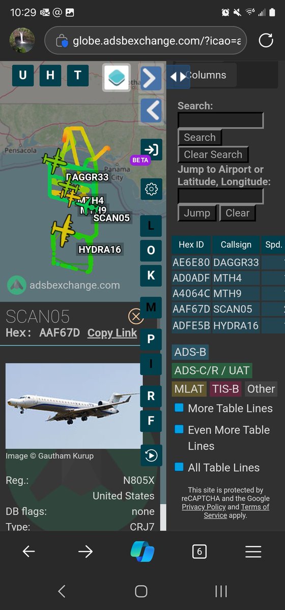 norb420's tweet photo. 8) #AE6E80 as #DAGGR33
#AD0ADF as #MTH4
#A4064C as #MTH9
#AAF67D as #SCAN05
#ADFE5B as #HYDRA16
Largely the same as the past couple of days. #HYDRA16 joined in on the fun flying its pattern further south than the others at an altitude of 10,000 feet. Towards the end of the test #DAGGR99 broke its racetrack pattern changed to a southern heading and climbed altitude to 20,000.