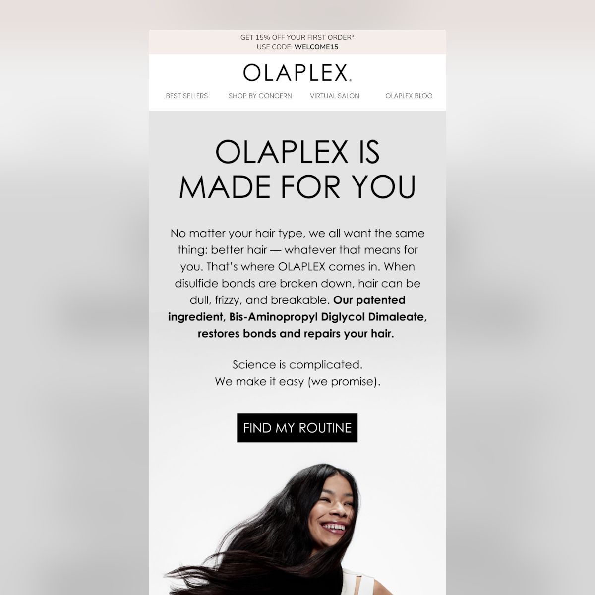 emaillove's tweet image. Loving the elegant &amp;amp; functional design of this Olaplex email! 🌟 Clean typography, spacious layout, &amp;amp; clear CTAs showcase the brand's tech &amp;amp; bestsellers - making engagement &amp;amp; trust effortless. #Olaplex #DesignGoals