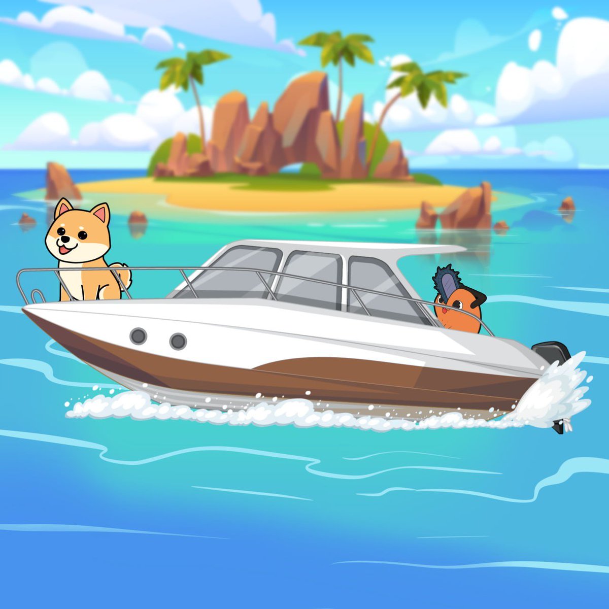 Exploring new destinations with Pochita.