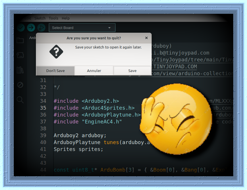 Electro_L_I_B's tweet image. 😎Tip number 1 on how to avoid a disaster when programming: When your favorite IDE asks you if you want to save the changes before exiting, always check what those changes were!🧐
This can help you avoid losing a day's worth of work!🙃 #arduino #arduinoide