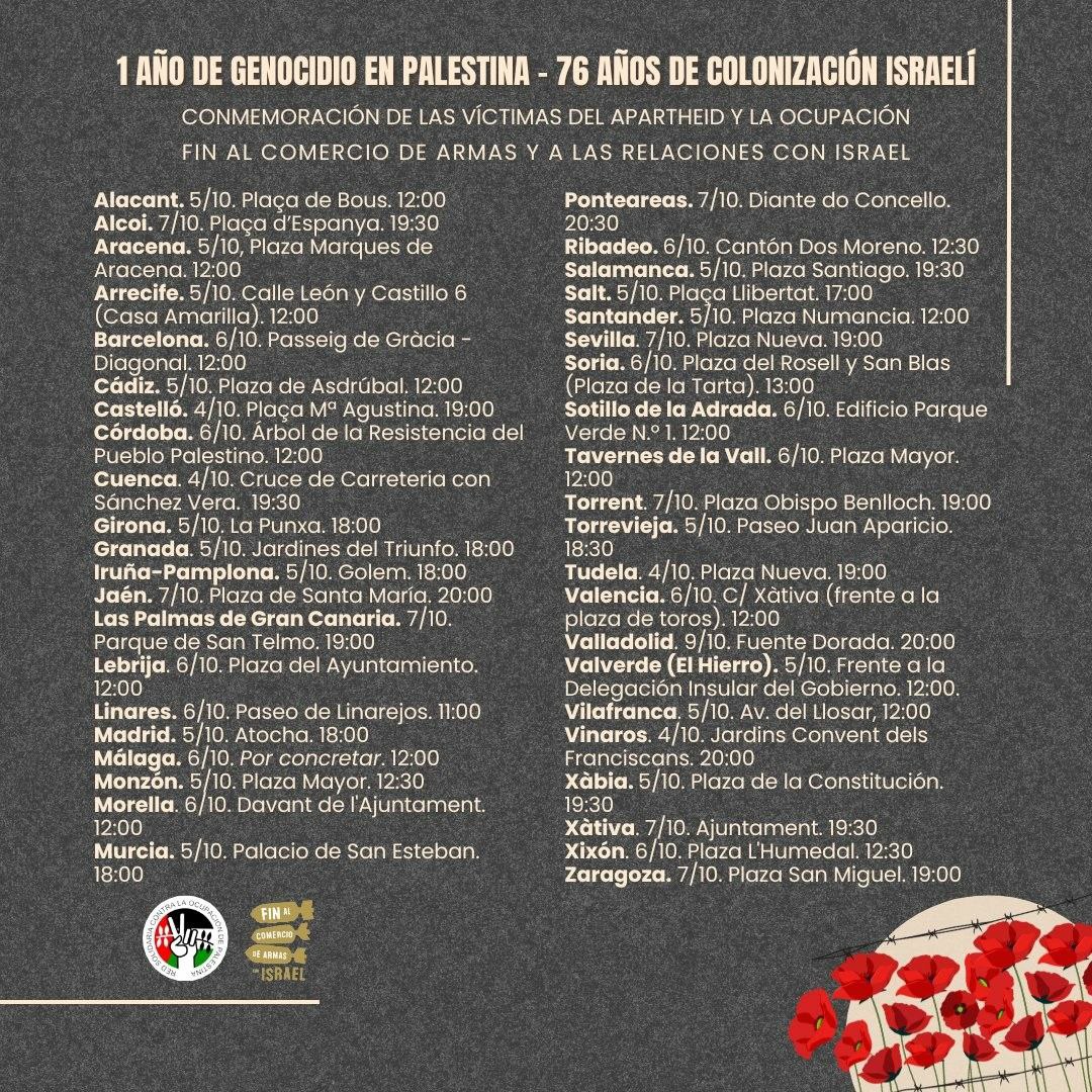 Este fin de semana Greenpeace se suma a todas las manifestaciones por el alto al fuego en Palestina 🇵🇸

MURCIA SÁBADO 5 DE OCTUBRE, 18H, PALACIO DE SAN ESTEBAN

ÚNETE TU VOZ TAMBIÉN IMPORTA📣

#greenpeace #StopArmingIsreal #StopGazaGenocide‌NOW #AltoElFuego #FreePalastine