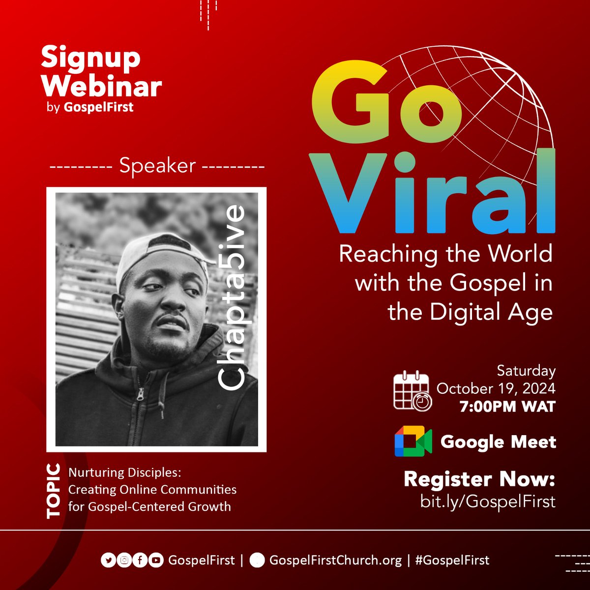 signup_digital's tweet photo. Join @Chapta5iveLaban for an insightful conversation at the upcoming Signup Webinar!
Details/Registration:
⏰ 7:00PM WAT
🗓 Saturday, October 19, 2024
📍 Google Meet
🔗 https://t.co/lvXch0xEzS
#SignupWebinar
#SignupProject
#GospelFirst https://t.co/fuXyJDMXWn