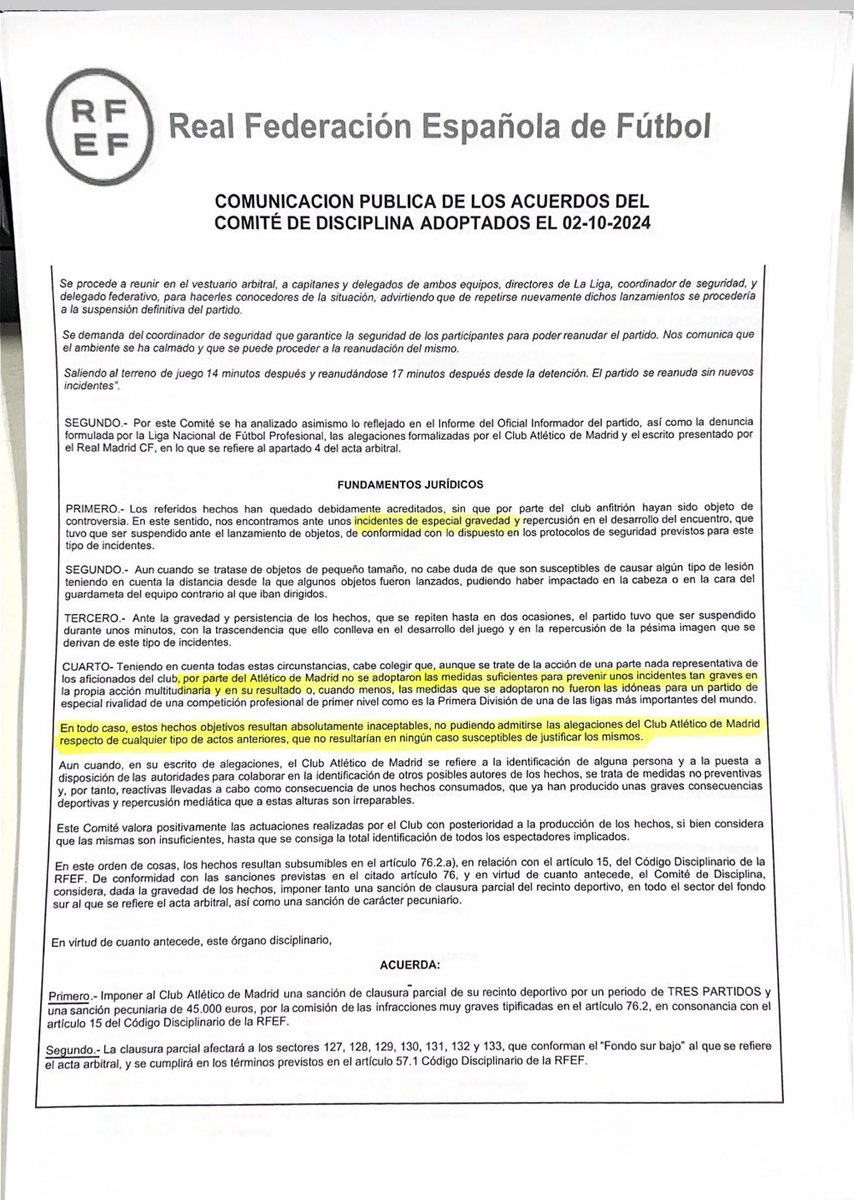 finallyxpablo's tweet photo. "No pudiendo admitirse las alegaciones del Atleti respecto a cualquier tipo de actos anteriores, que no resultarían en ningún caso susceptibles de justificar los mismos"

JAJAJAJAJAJAJAJAJAJAJAJAJAJAJAJAJAJAJAJA https://t.co/szBDuWmZy7