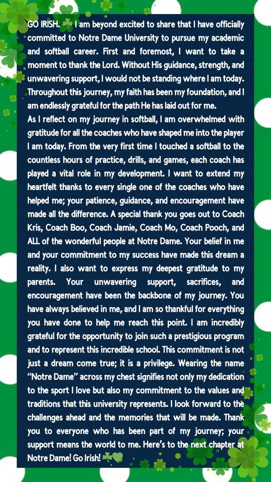 Words can’t describe how blessed I am to join THE IRISH ☘️ #GoIrish ☘️ #HereComeTheIrish ☘️ #SouthSide2SouthBend ☘️ #FearTheFin ☘️