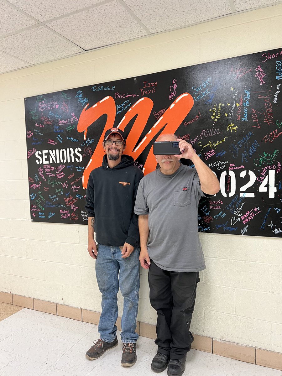 THANK YOU custodians! These guys and the rest of the crew work tirelessly behind the scenes to make things great for students and staff. They are known to share a joke or two as well 🙄 ⁦<a href="/MohonCSD/">MohonCSD</a>⁩ ⁦@MohonHS⁩ ⁦<a href="/mrkarandy/">Mr. Karandy Mohon Tech and AP ☕️</a>⁩