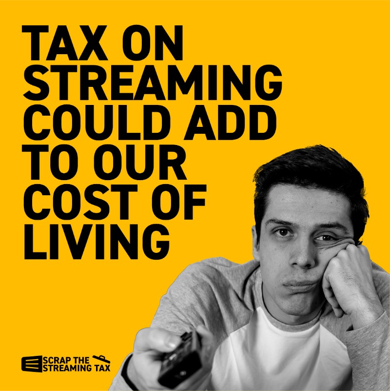 dimastreaming's tweet photo. The federal government has just brought in a new streaming tax, at a time when life is already unaffordable. It's time to take action and let them know they should #ScrapTheStreamingTax