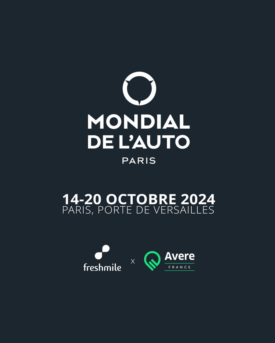 Freshmile au Mondial de l'Auto 2024 ! 🔋🚗

Retrouvez-nous du 14 au 20 octobre au stand du Village de l'AVERE. Nos équipes vous présentent notre app et pass Freshmile pour simplifier la recharge. 

C'est le moment de passer à l'électrique ! ⚡

#averefrance #freshmile