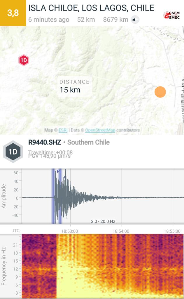 MetDalcahue's tweet photo. M3.8, Epicentro en 42,30° S, 73,74° W profundidad 52 km #Earthquake #EQInfo #gempa @raspishake @raspishakEQ @RedGeoChile @RedMeteoA https://t.co/nrvRFYVoAC