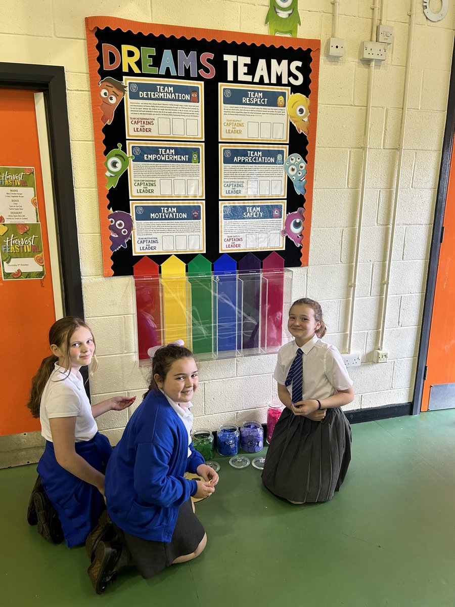 Flomellynews's tweet photo. Pupils are super excited about our updated DREAMS Teams and collecting team tokens! We’ve put together this engaging display to celebrate their achievements #flomellyexpectationsforbehaviour #flomellydreams #flomellycorevalues https://t.co/8682xLrG55