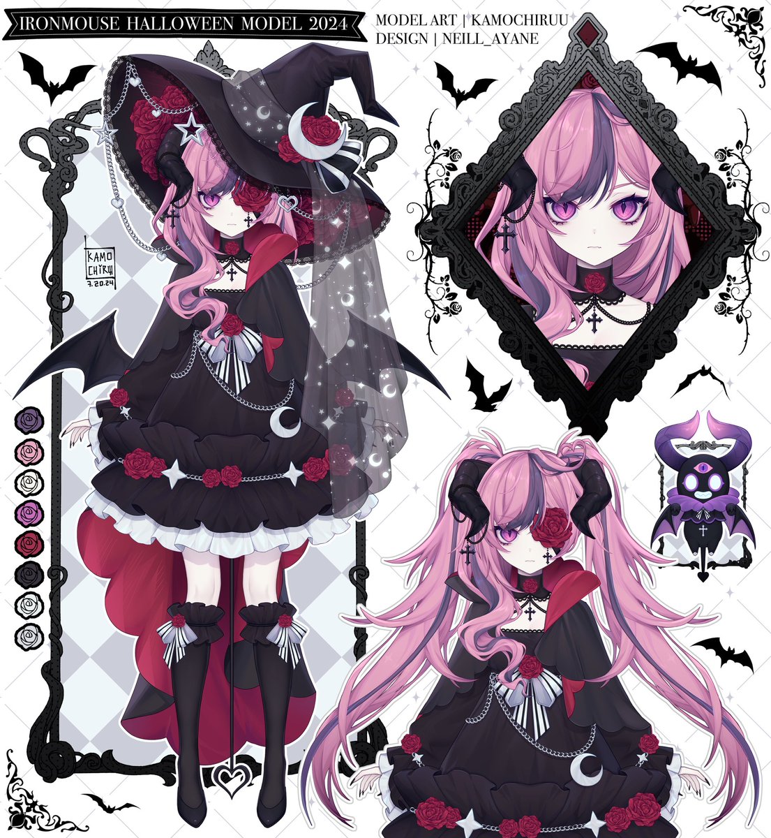 I made the art for <a href="/ironmouse/">ironmouse🇵🇷😈💖</a>’s Halloween Witch model! 🦇🥀
