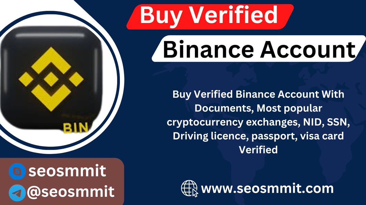 Buy Verified Binance Accounts

smmitshop.com/product/buy-ve…

If You Need So, Contact US

Skype: seosmmit
Telegram: @seosmmit
​Whatsapp: +1(862) 272-7541
Gmail:  smmseoit@gmail.com

#seomarketingcompanies
#digitalmarketingseo
#seomarketingservices
#seomarketingagency
#highlights