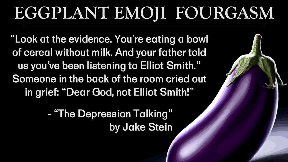 EggplantLit's tweet image. Jake Stein @jakewritesagain survives despite all odds in Portland, OR, where he concocts strange tales on his laptop &amp;amp; spends too much time at Powell's Books. His work has appeared or is forthcoming in Lightspeed Magazine, Ellery Queen's Mystery Magazine, and The No Sleep Podcast