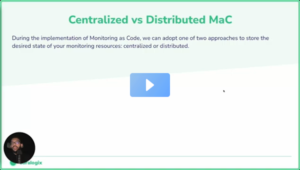 SrishtyG23's tweet photo. Centralized vs. distributed—two Monitoring as #Code approaches with distinct advantages. 🌍 Learn how each impacts #consistency, #scalability,  #resilience in your infrastructure. #Coralogix breaks down the pros and cons. #MonitoringAsCode #Observability https://t.co/vdFIZHSmlP https://t.co/ND6orOY6tD