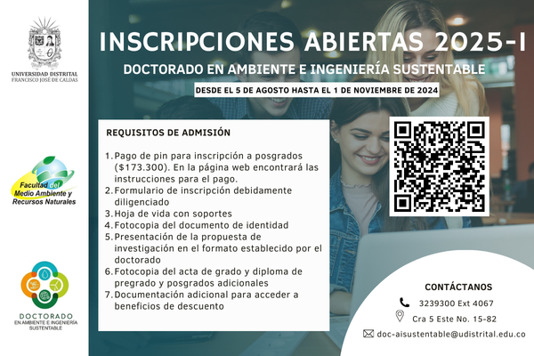 INSCRIPCIONES ABIERTAS en el Doctorado en Ambiente e Ingeniería Sustentable 🚨

No te quedes sin tu cupo🚨