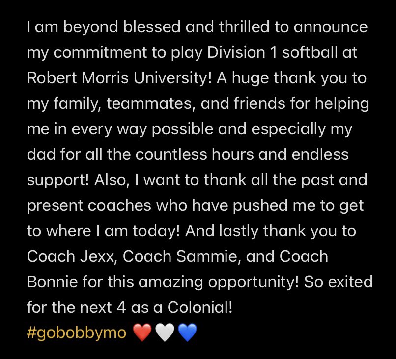 Next 4 💙🤍❤️ <a href="/RMUSoftball/">RMU Softball</a>