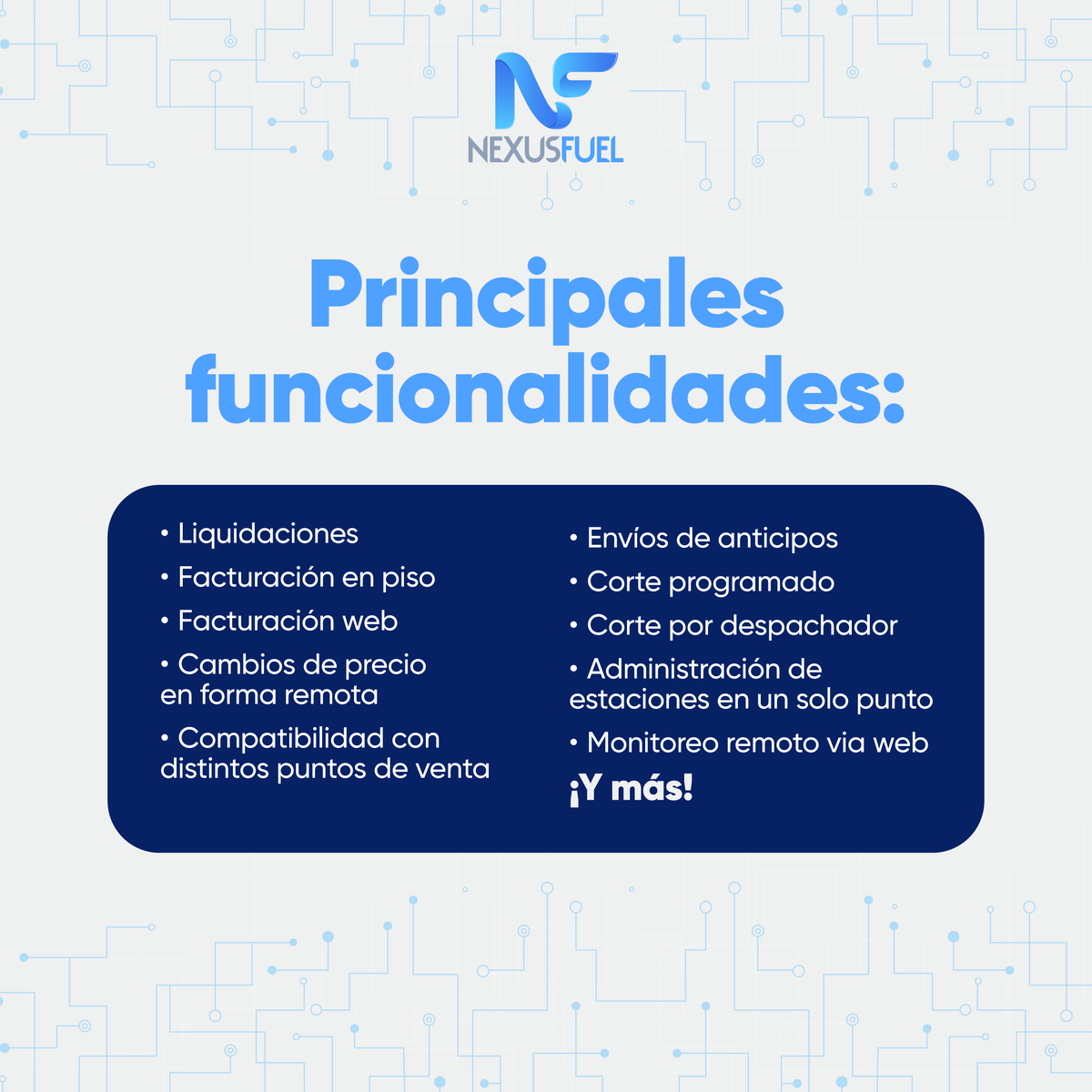 NexusFuel_'s tweet photo. Maximiza el rendimiento y la seguridad de tus operaciones con una solución integral diseñada para facilitar la gestión de tu negocio gasolinero.
¡Conoce todo lo que NexusFuel puede hacer por ti!
https://t.co/loJkdQ1O72
.
#NexusFuel #SoftwareGasolinero #ControlVolumétrico https://t.co/l0cd6C813c
