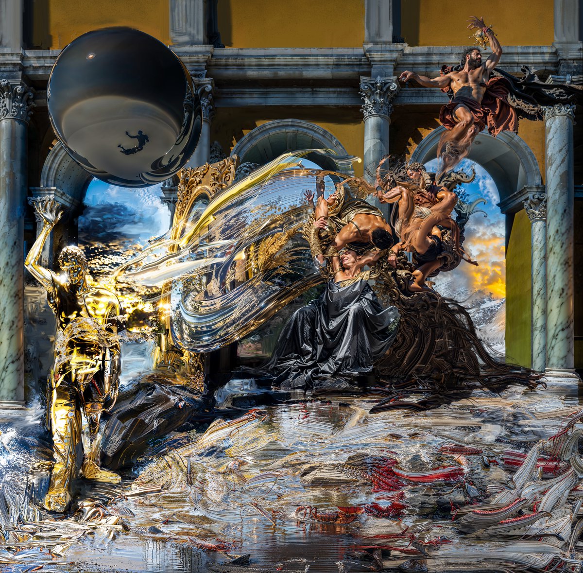 "The golden mirror's eclipse"
Finally the final version 😅
Another work from my new collection which will be available on Superrare soon...