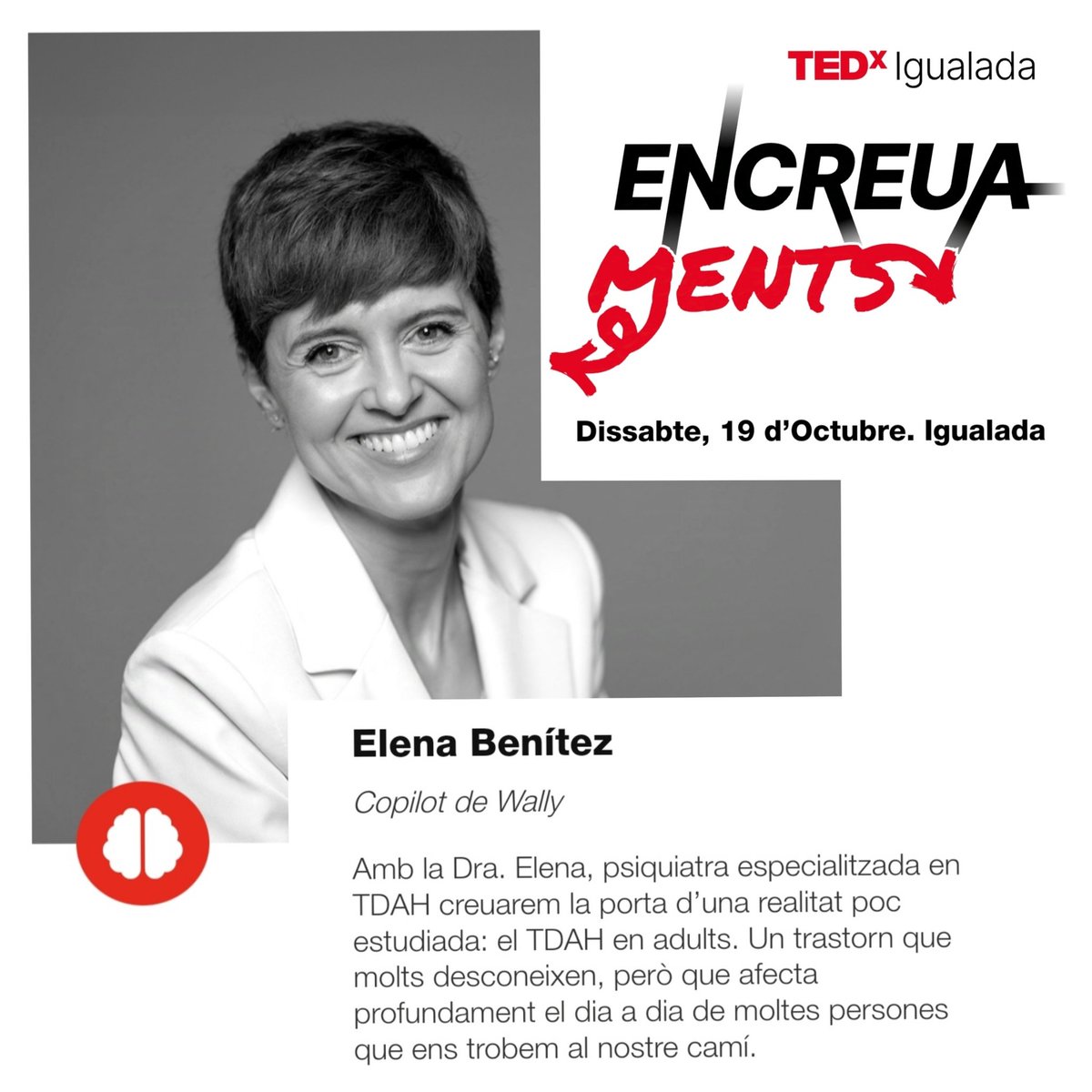 elebecerezo's tweet photo. El próximo 19 de octubre estaré en #Igualada para participar en el evento #TEDx "Encreuaments" con un montón de compañeros speakers con unas charlas interesantísimas. Si estáis por Barcelona o sus alrededores, ¡No os lo podéis perder! Toda la info en el perfil de @tedxigualada https://t.co/xaQ8MQQEWE