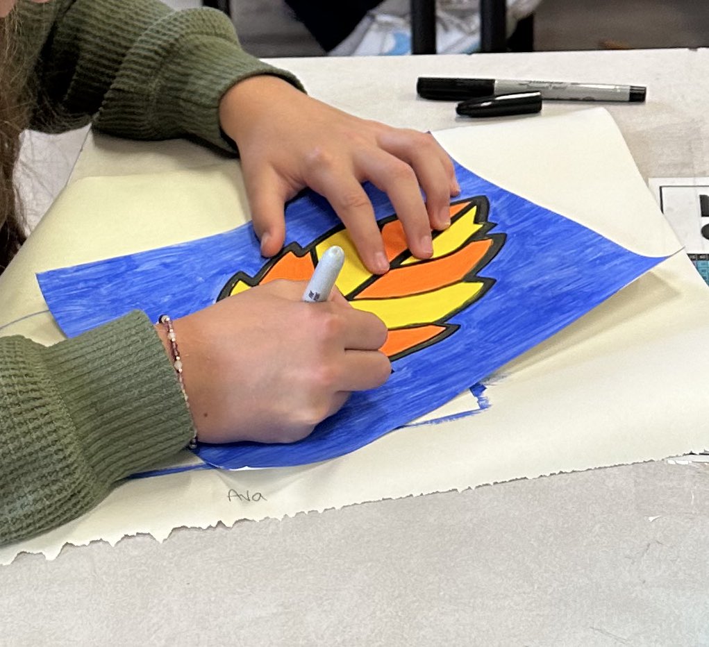 Inspired by Mi’kmaq beading techniques and cooler temperatures today as we created fall leaves in 5/6 <a href="/MEelementary/">Mount Edward Elementary School</a>