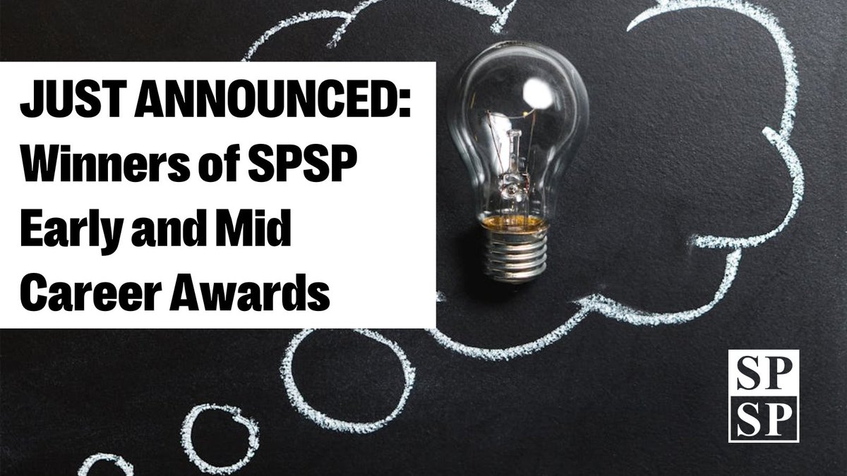Just Announced: Please join SPSP in congratulating the winners of our 2024 Early and Mid Career Awards! We look forward to seeing how these talented researchers continue to shape our field in the years to come. 

Get to know our awardees: ow.ly/1tls50TBGFo