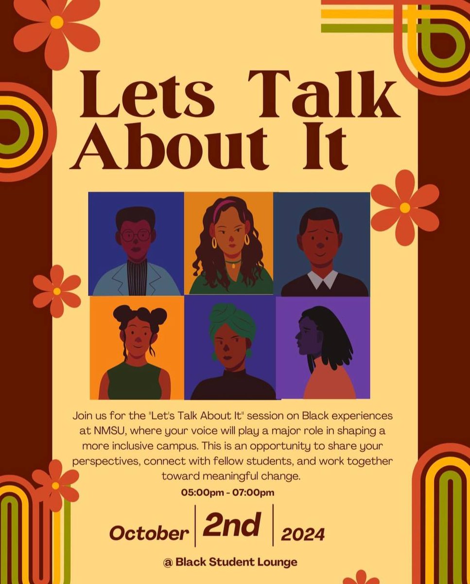 BlackNmsu's tweet photo. Do you want to be heard as a black student? Join us as we talk together to inspire changes on campus. @nmsu @nmsubsa #meaningfulchange #blackstudentassociation #blackprograms #goaggies https://t.co/xVnVQEaXeS