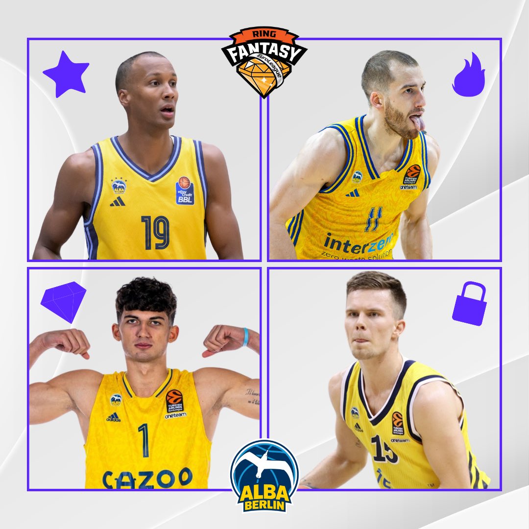 RingFantasyEU's tweet photo. @Paobcgr @EuroLeague @kos_slou @nunnbetter_ @RMBaloncesto @Olympiacos_BC @PartizanBC @ASMonaco_Basket @kkcrvenazvezda @AnadoluEfesSK @VirtusSegafredo @FCBBasketball @bczalgiris @MaccabiTLVBC @OlimpiaMI1936 @ParisBasketball @albaberlin time!🇩🇪🏀
Hermansson-Spagnolo-Delow-Z.Samar
M.Thomas-McDowellWhite
Procida-Bean-Mattisseck
Olinde-Wetzell-Schneider
Koumadje-T.L.Williams
A lot of picks with potential for our @RingFantasyEU managers!😴
#RingFantasy #Basketball #Euroleague #TeamByTeam #Alba #Berlin https://t.co/5ifFfPbJax