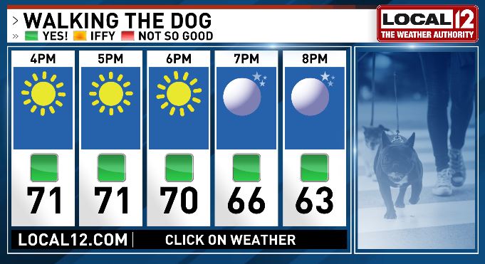 Great evening for a walk with the pup 🐶

We continue to stay nice and dry with plenty of sunshine overhead! <a href="/Local12/">Local 12/WKRC-TV</a>
