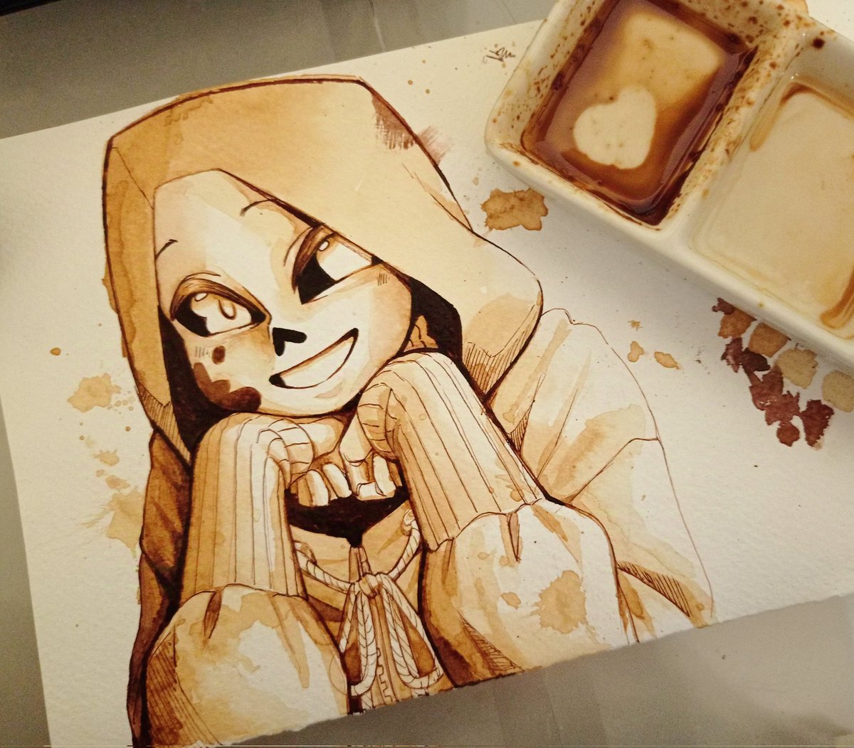 inkz123's tweet photo. Day 3: Coffee #inktobertale2024 https://t.co/CjsYkMixOa