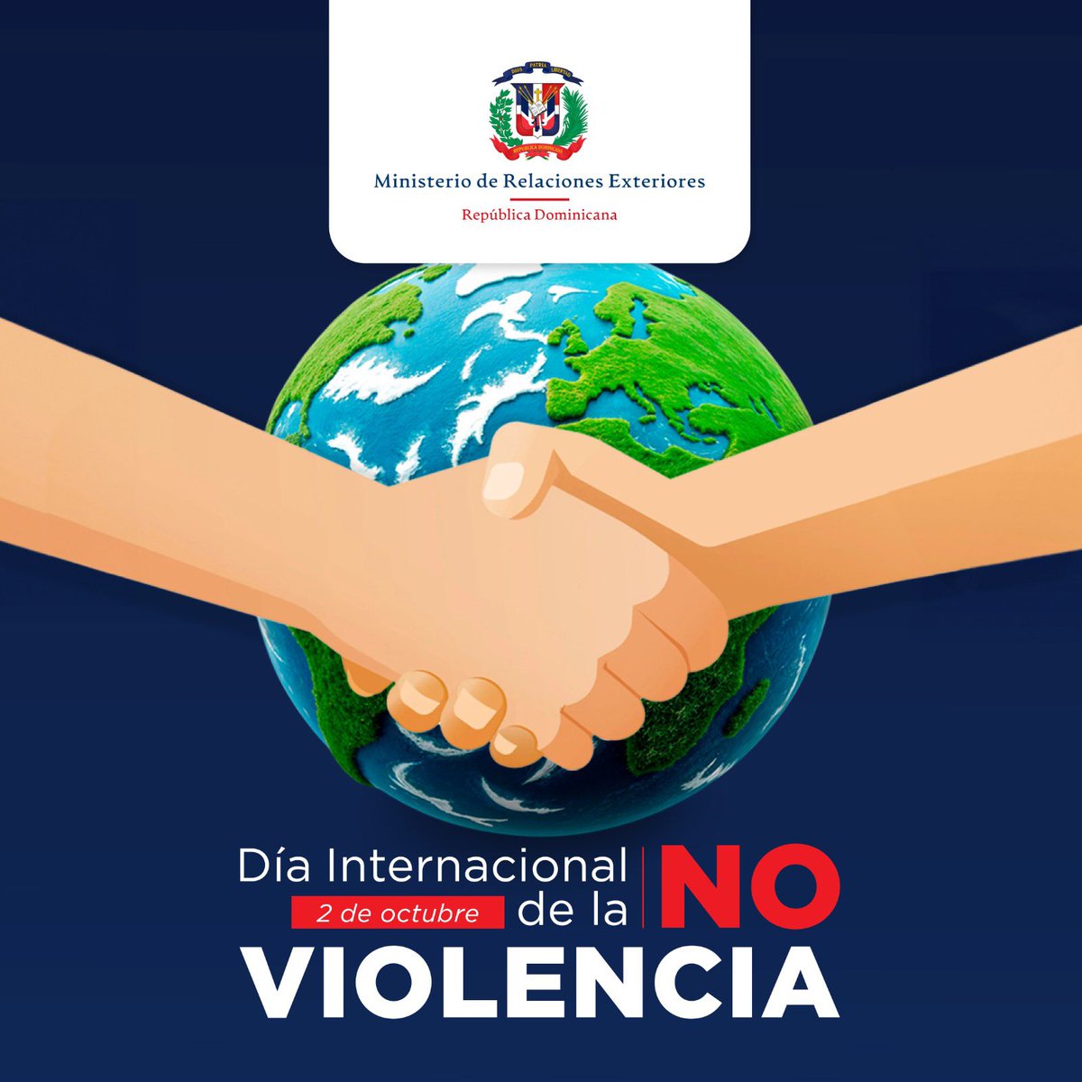 RDenTrinidadyT's tweet photo. Hoy, en el Día Internacional de la No Violencia, República Dominicana 🇩🇴 reafirma su compromiso con la promoción de la paz, los valores democráticos y los derechos humanos. https://t.co/r7NVlPZufU