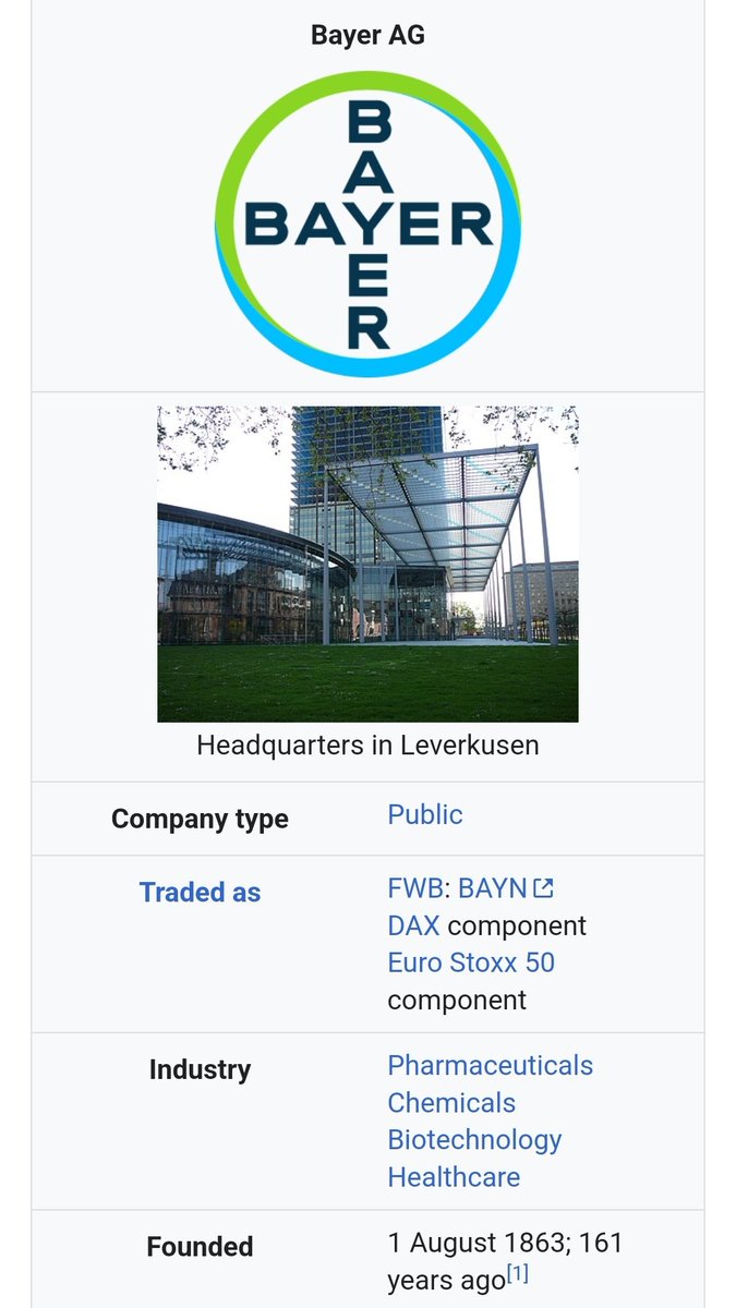 How does a 161 year old Chemical company, that produced chemicals used to kill in World War 1, and World War 2; had hand in the gas chambers used during the Holocaust, produce the AgroChemicals and seeds for our country?!
Is that not preparations for World War 3?
#GMOisFoodWar