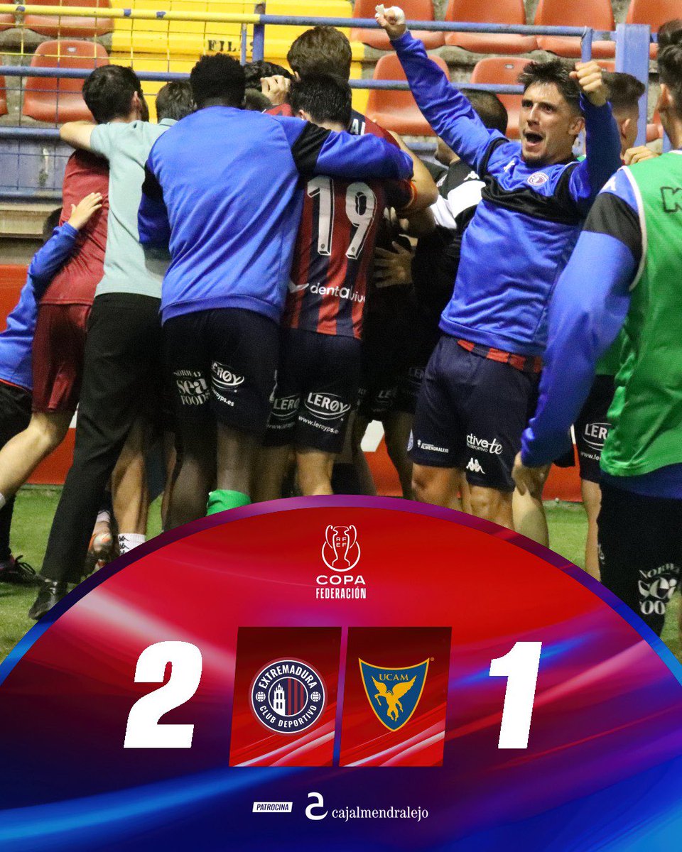 🔚 𝗙𝗜𝗡𝗔𝗟 𝗗𝗘 𝗣𝗔𝗥𝗧𝗜𝗗𝗢

✅ ¡Victoria del equipo con los goles de Pardo y Dieguito!

VAAAAAAMOOOOOS QUIERO ESA COPAAAAA 🏆💙❤️

#ExtremaduraUCAM #CopaRFEF