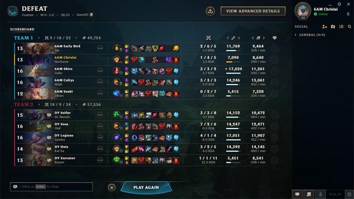 0-2 in Aurora cup, we tried some cheese failed early happens, game was still close in my eyes. Loser bracket run starts now. Dunno if i am just very delusional, but i am still very confident in us. 
Its not over till its over.