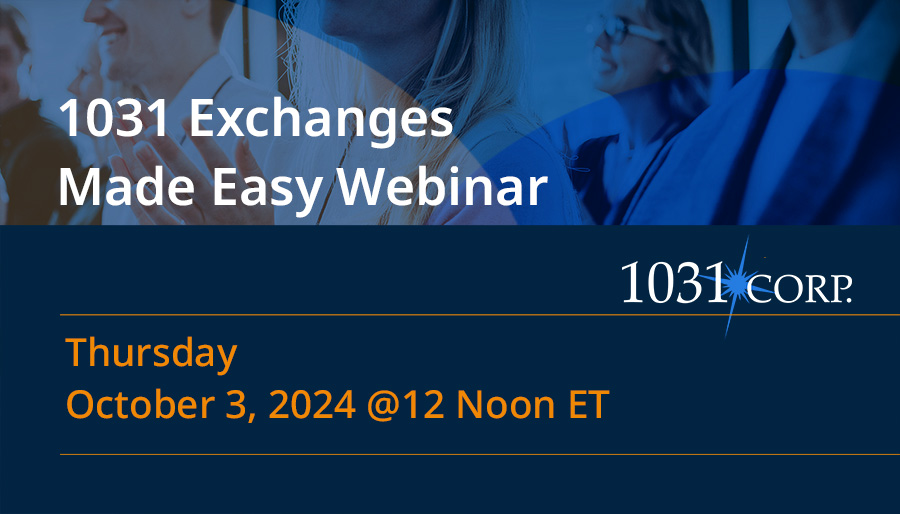 1031CORP's tweet image. 📢 Webinar Tomorrow: 1031 Exchanges Made Easy! 📢 

1031 CORP.’s Marissa LoCascio will walk you through the benefits, process, and requirements of 1031 exchanges.  

#1031exchanges #realestateinvesting #taxsavings 

📅 10/ 3 at 12pm Eastern 

Register: us06web.zoom.us/webinar/regist…