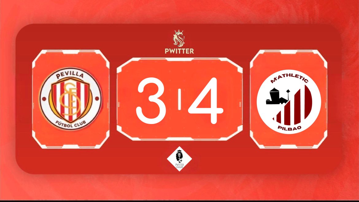 _PeFoot's tweet image. TERMINร ๐ข
PEVILLA ๐ช๐ฆ 3-4 ๐ช๐ฆ PILBAO
Pilbao se qualifie pour la phase de poule de Pwitter Cup ๐๐ฆ