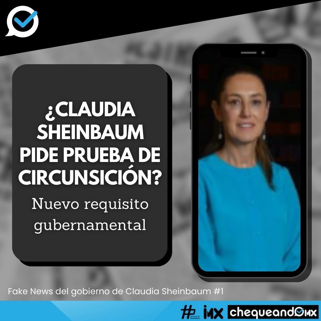 ChequeandoMx's tweet photo. 📌 Apenas comenzó el sexenio de la presidenta Claudia Sheinbaum Pardo (@Claudiashein) y las #FakeNews salieron a flote 📰

Checa la comprobación que hizo el equipo de #ChequeandoMX 

#fyp #tendencia #parati #viral #desmentir #noticia #post #gobierno #CuartaTransformacion #4T https://t.co/4DGUBfjYUV