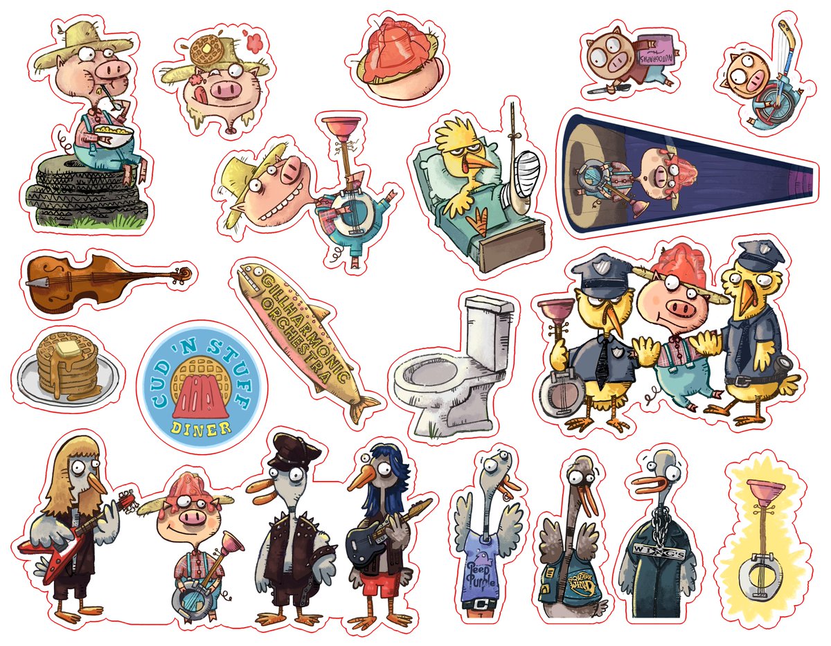 A sticker sheet for A Pig Named Joe.

Order A Pig Named Joe and His Quest To Be Fancy from Simon and Schuster or Amazon here! bit.ly/JoePig    #picturebooks #breadwig #kidlit @powkidsbooksofficial