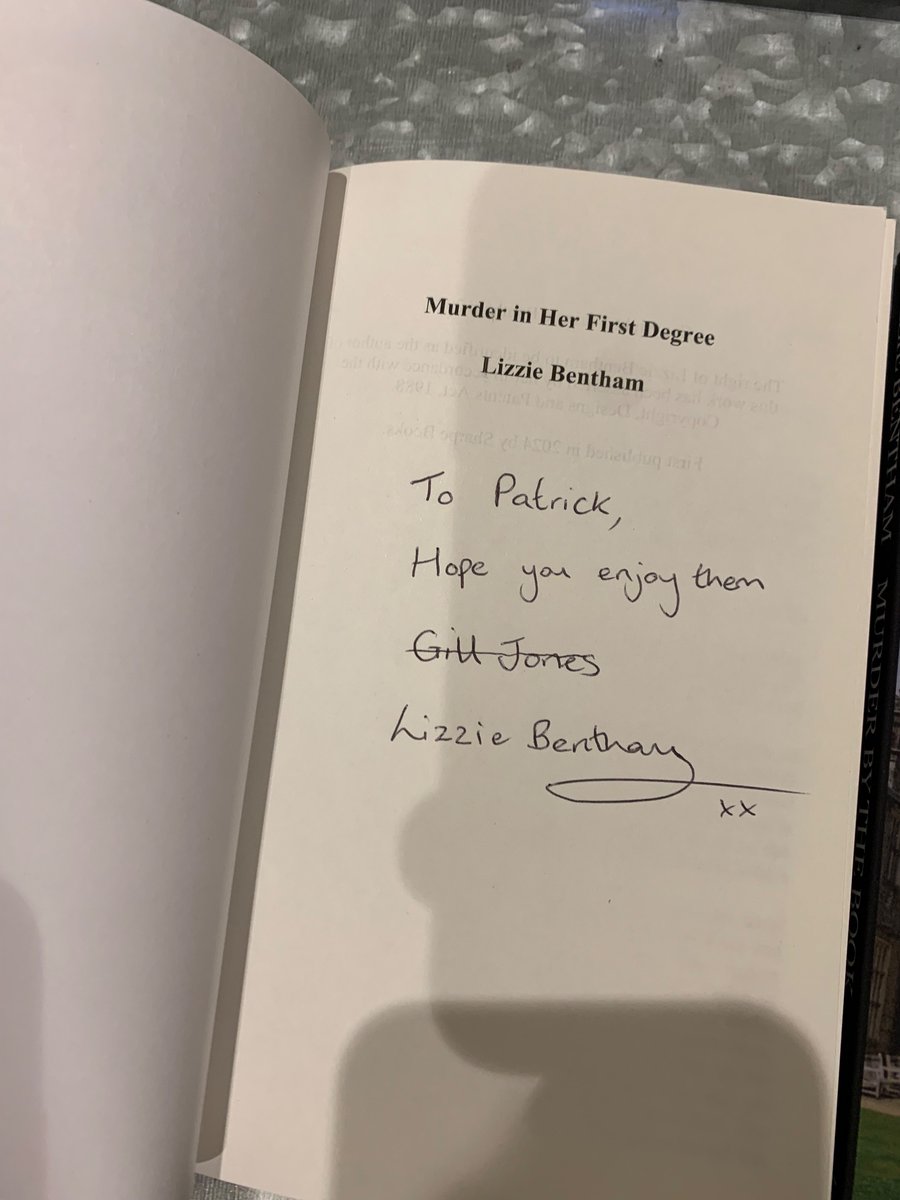 Really enjoyed the first <a href="/lizziebentham/">lizziebentham</a> book “Murder in her first degree”. Can’t wait to start the second one. So please Lizzie wrote three but I am hoping she gets cracking on the next three soonest…

Note to self - get a better signature forger…