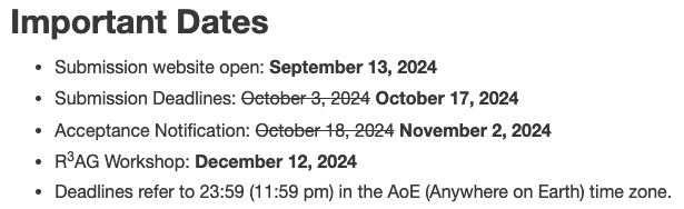 Xuri Ge (@solis_xurige) on Twitter photo Our R^3AG (Reliable RAG) workshop on SIGIR-AP2024 (Tokyo, Japan) has been extended for two weeks (Oct. 17, 2024) to allow more researchers to submit excellent works. Everyone is welcome to submit papers. r3ag-sigir-ap.github.io <a href="/ACMSIGIR_AP/">SIGIR-AP 2025</a> #SIGIR_AP2024 Our R^3AG (Reliable RAG) workshop on SIGIR-AP2024 (Tokyo, Japan) has been extended for two weeks (Oct. 17, 2024) to allow more researchers to submit excellent works. Everyone is welcome to submit papers. r3ag-sigir-ap.github.io <a href="/ACMSIGIR_AP/">SIGIR-AP 2025</a> #SIGIR_AP2024