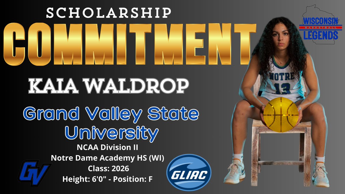Wisconsin Legends (@wilegends) on Twitter photo 🚨COMMITTED🚨Extremely happy to share our LEGEND <a href="/waldrop_kaia1/">kaia waldrop</a> found her next HOME👏<a href="/gvsuwbb/">GVSU Women's Basketball</a> is getting a WINNER🏆always COMPETES😤 and BATTLES⚔️ GREAT Athlete😎We are PROUD of you Kaia🤟THANK YOU Head Coach Mike Willams & Staff🙌Congrats💙🖤#BeALEGEND #LEGENDSLiveHERE 🚨COMMITTED🚨Extremely happy to share our LEGEND <a href="/waldrop_kaia1/">kaia waldrop</a> found her next HOME👏<a href="/gvsuwbb/">GVSU Women's Basketball</a> is getting a WINNER🏆always COMPETES😤 and BATTLES⚔️ GREAT Athlete😎We are PROUD of you Kaia🤟THANK YOU Head Coach Mike Willams & Staff🙌Congrats💙🖤#BeALEGEND #LEGENDSLiveHERE