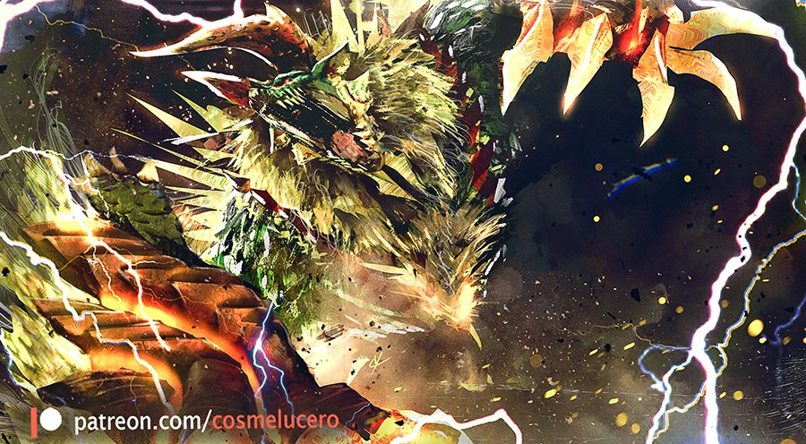 cosmelucero's tweet photo. Wont be making new art for #MHtober2024 but I'll try to follow with some of the ones I can. Here is some Zinogre and its variants art I've made. 
#monsterhunter #fanart https://t.co/FdUDSZbwKu