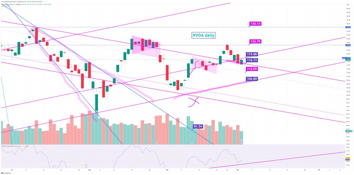 Stick save for both $NQ and $NVDA bulls today, but no close over confirmation.  If tomorrow close over 119.88 would look bottomy.