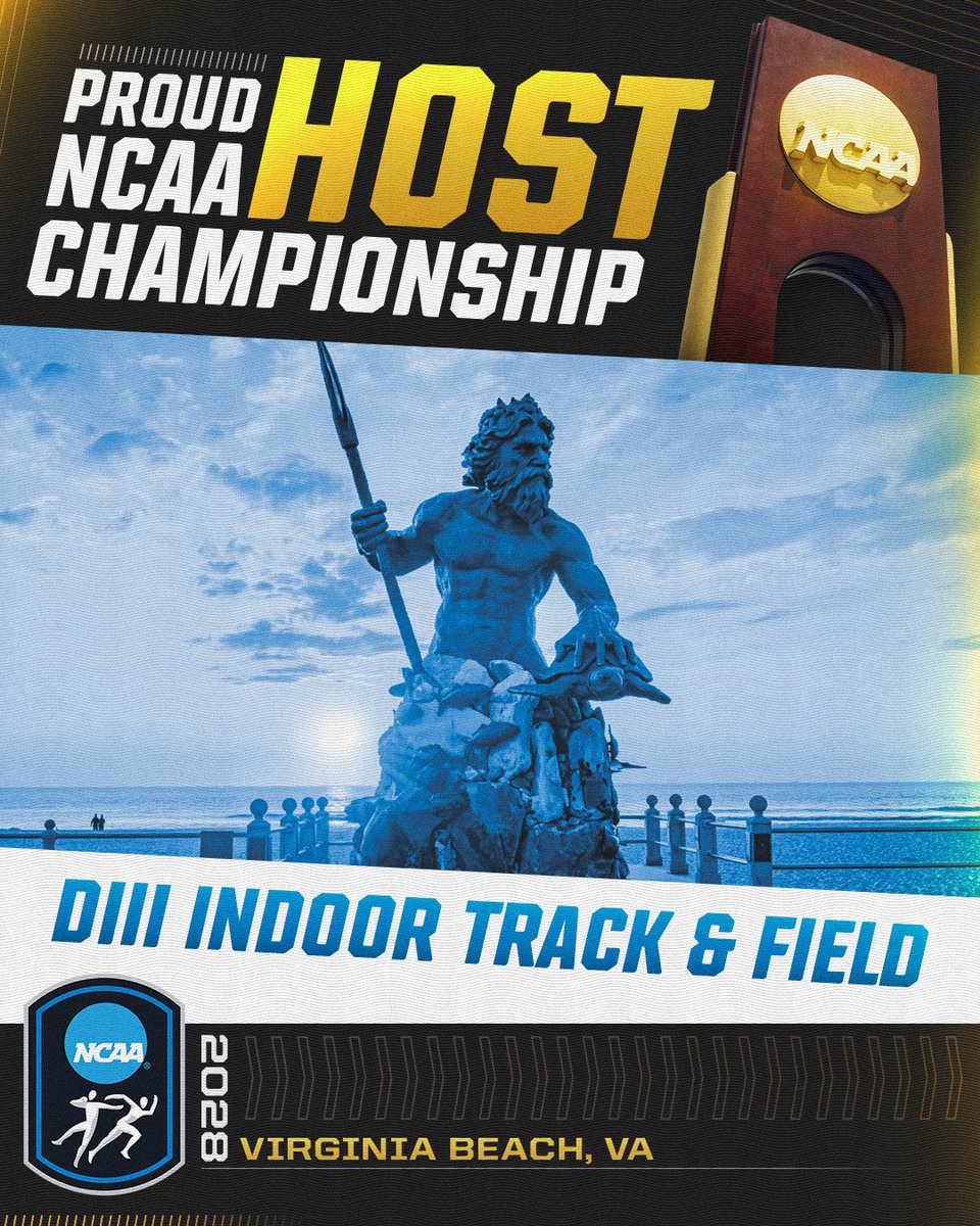 vwu_marlins's tweet photo. The NCAA has awarded Virginia Wesleyan University, the City of Virginia Beach, and the Virginia Beach Sports Center the honor of hosting the 2028 DIII Indoor Track and Field Championships! 

#MarlinNation // #TrackandField // #NCAA 

@vbsportscenter @cityofvabeach @ncaadiii https://t.co/kS6Cwy9aj3