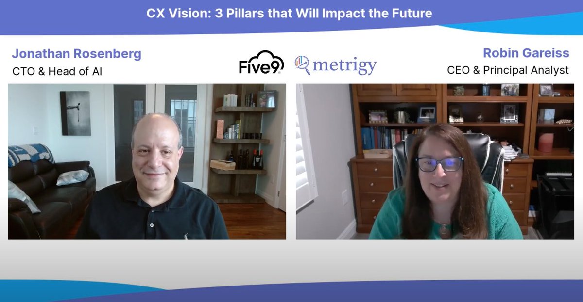 In a recent conversation with <a href="/Metrigy/">Metrigy</a>'s <a href="/RGareiss/">Robin Gareiss</a>, our CTO and Head of AI <a href="/jdrosen2/">Jonathan Rosenberg</a> explored how #AI and agents working together with #ContextualData will transform the contact center experience from the customer’s perspective.

Tune in ➡️ spr.ly/6018UP9hj

#CX #TheNewCX